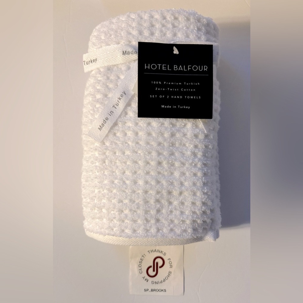 🎁2PC Hotel Balfour Hand Towel Set - Waffle Textured Zero Twist Cotton